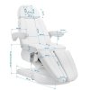 Fotel kosmetyczny do pedicure elektryczny Azzurro Lux 3 silniki biały